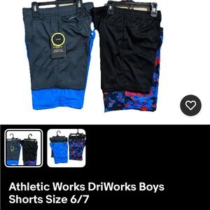 Athletic Works Boys Active Shorts Set - Black, Blue, Multicolor 6/7